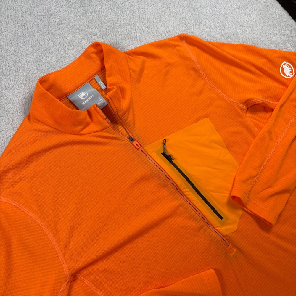 Mammut Aenergy Light ML Half Zip Orange Polartec Fleece Pullover XL